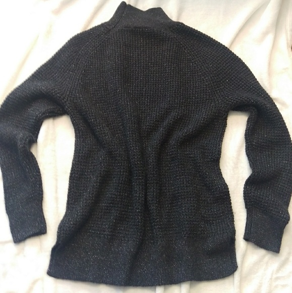 Loft, Ann Taylor Gray Silver Thread Cable Sweater - Picture 2 of 5